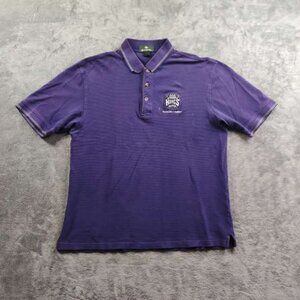 Sacramento Kings Shirt Mens Medium Faded Purple Short Sleeve Polo Button Up